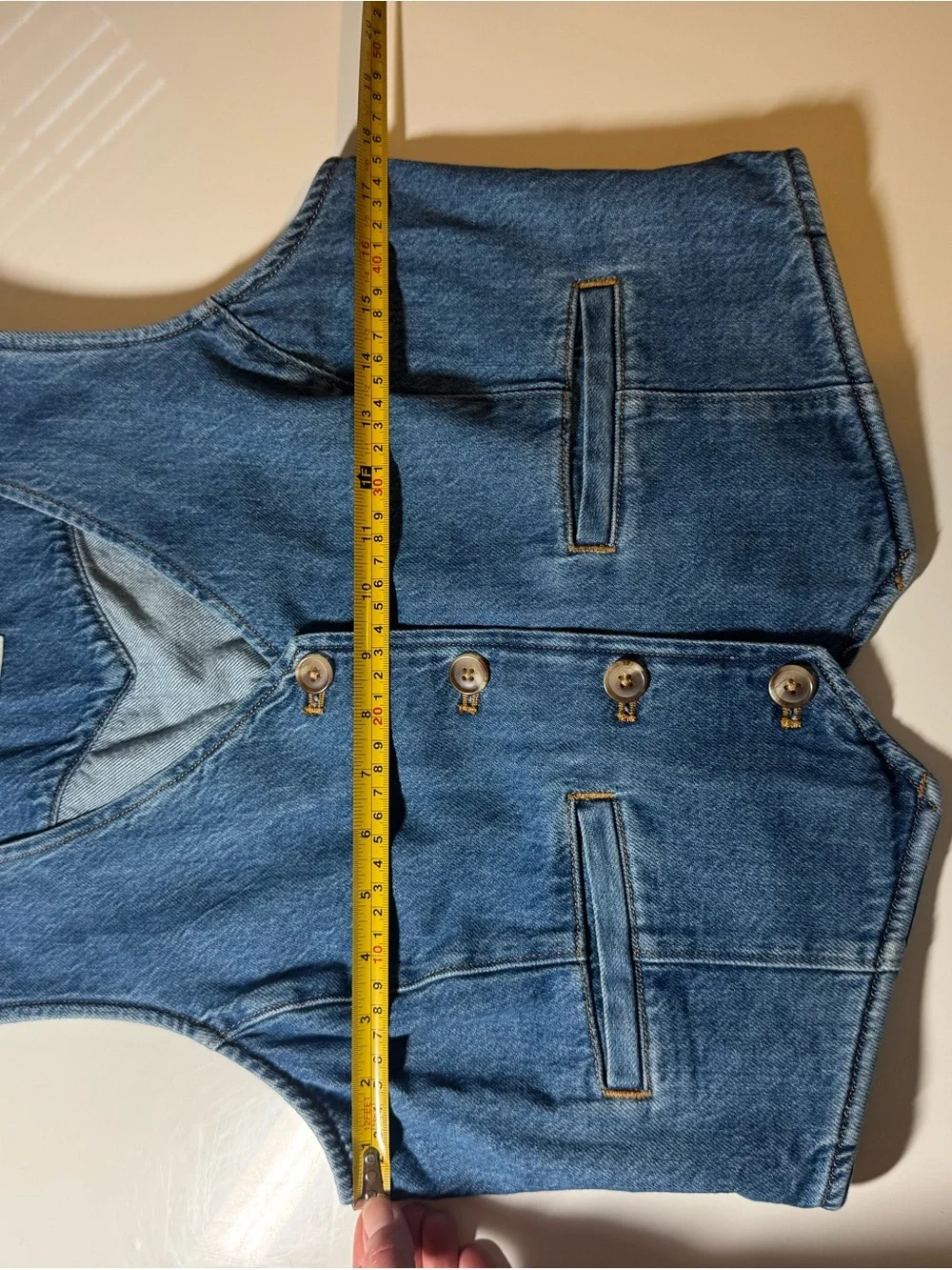 Levi's Denim Vest in Blue - Button-Front Sleeveless Jacket
